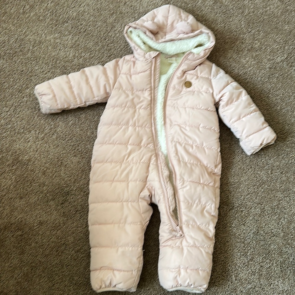 Pink snowsuit